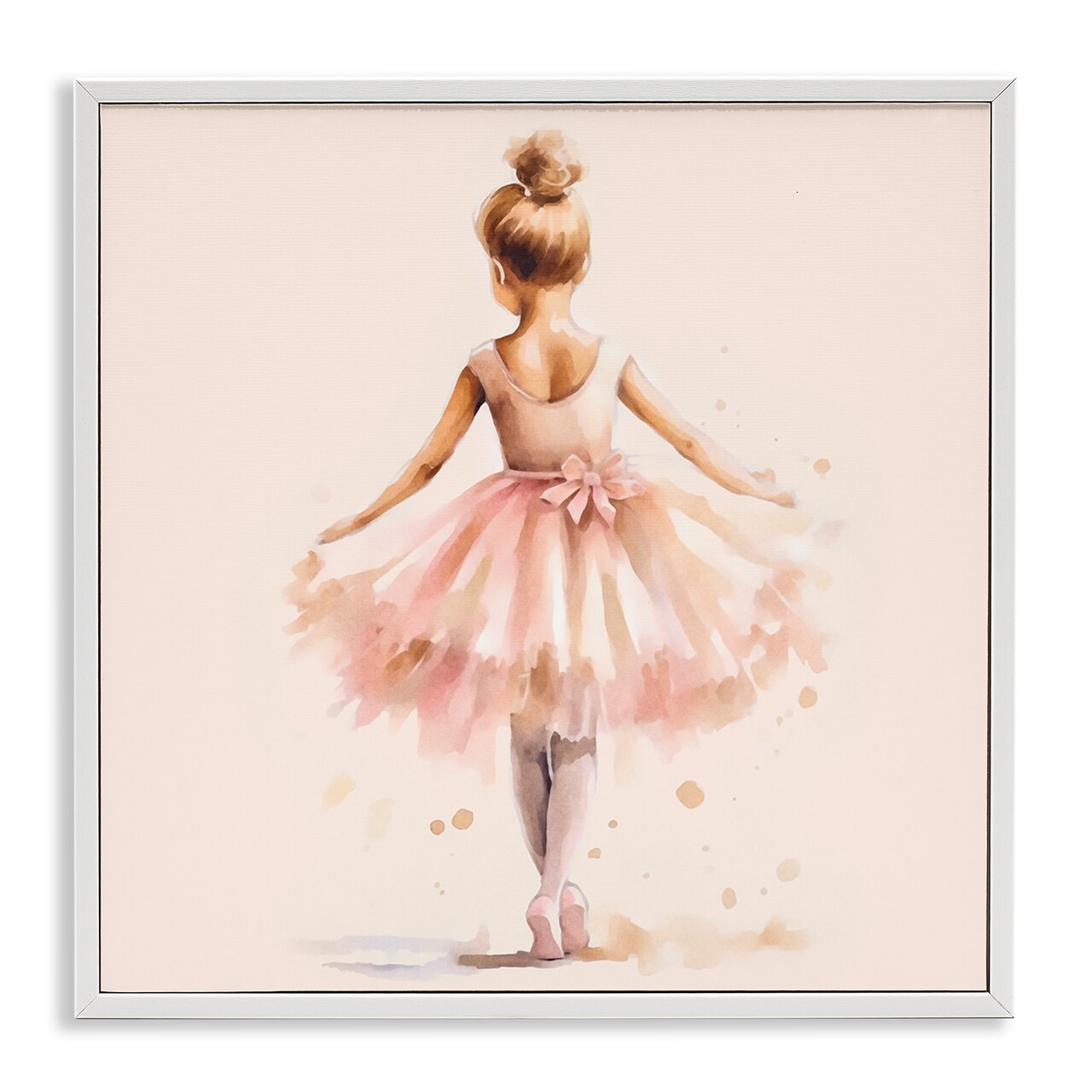 Stupell Industries Stepping Ballerina in Tutu Framed Giclee Wall Art Design by Andrea Haase